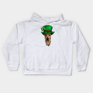 St Patricks Day Airedale Terrier Kids Hoodie